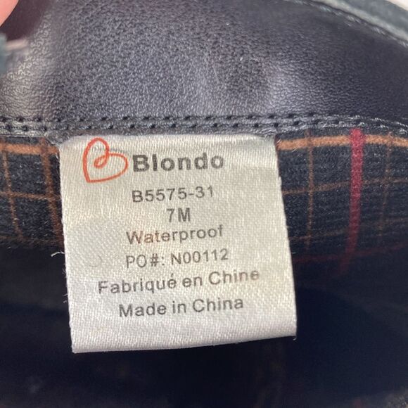 Blondo Tiana Black Leather Ankle Block Heel Ankle Zipper Zip Boots Booties - Picture 12 of 14